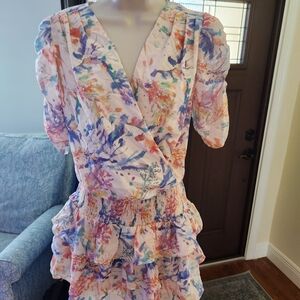 Amanda Uprichard Floral Ruffle Dress - Multicolor